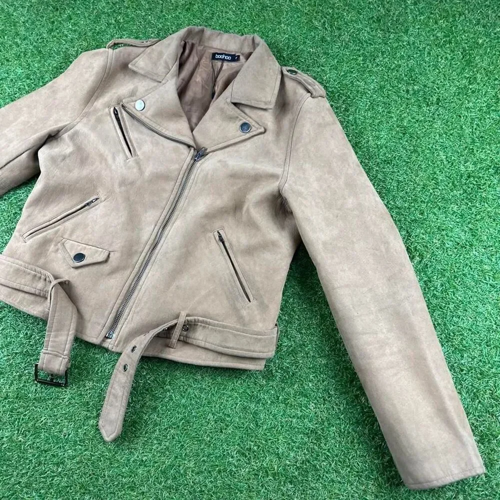 Boohoo Women's Tan and Brown Jacket
